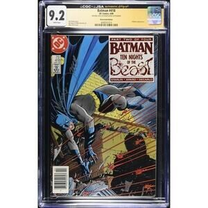 Batman 418 Newsstand CGC JSA 9.2 RARE! 2X Signed COA Mike Zeck 501014